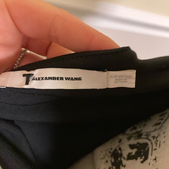 ALEXANDER WANG BLACK MESH STRIPE PENCIL SKIRT - Picture 7 of 8